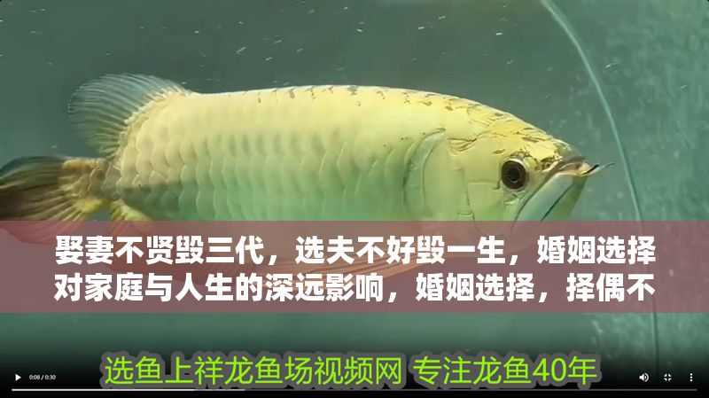 娶妻不賢毀三代，選夫不好毀一生，婚姻選擇對家庭與人生的深遠影響，婚姻選擇，擇偶不慎如何毀三代與誤一生