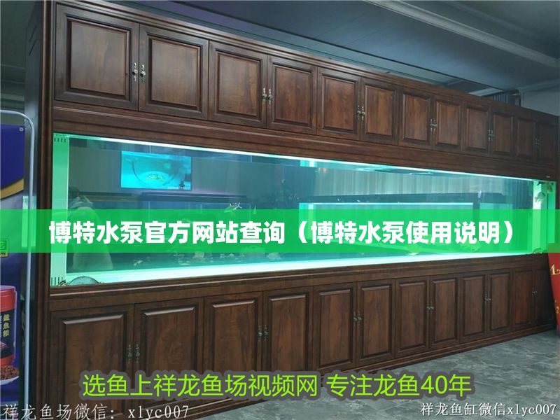 博特水泵官方網站查詢（博特水泵使用說明）