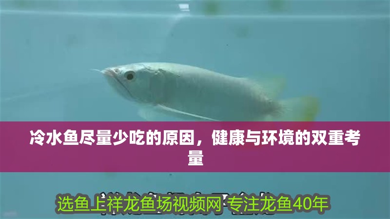 冷水魚盡量少吃的原因，健康與環境的雙重考量
