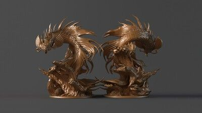 巨型龍魚擺件