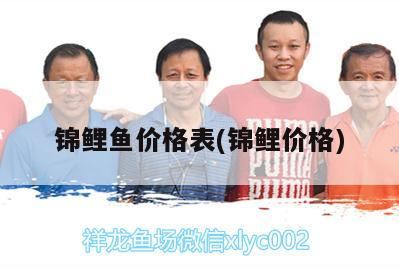 錦鯉魚價格表(錦鯉價格)