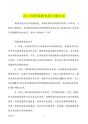 豬鼻龜不歡實什有什么原因：豬鼻龜為什么不吃食物不吃食物