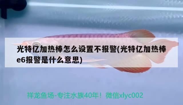 光特億加熱棒怎么設置不報警(光特億加熱棒e6報警是什么意思)