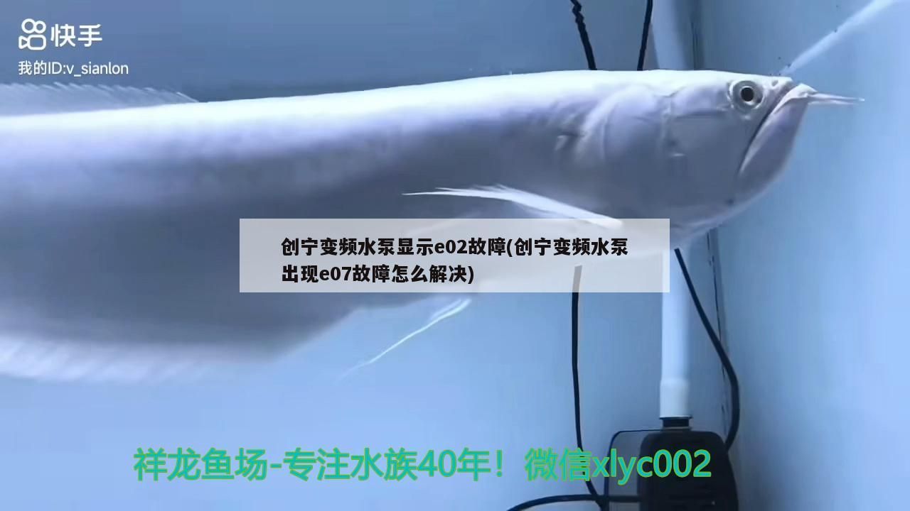 創寧變頻水泵顯示e02故障(創寧變頻水泵出現e07故障怎么解決)