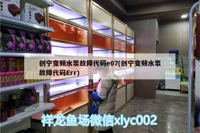 創寧變頻水泵故障代碼e07(創寧變頻水泵故障代碼Err)