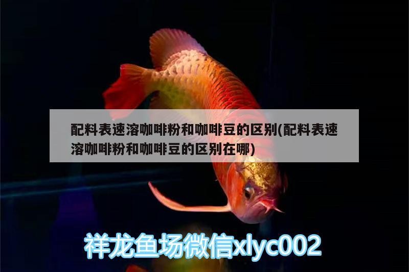 配料表速溶咖啡粉和咖啡豆的區別(配料表速溶咖啡粉和咖啡豆的區別在哪)