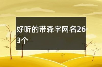 森森的網名怎么弄
