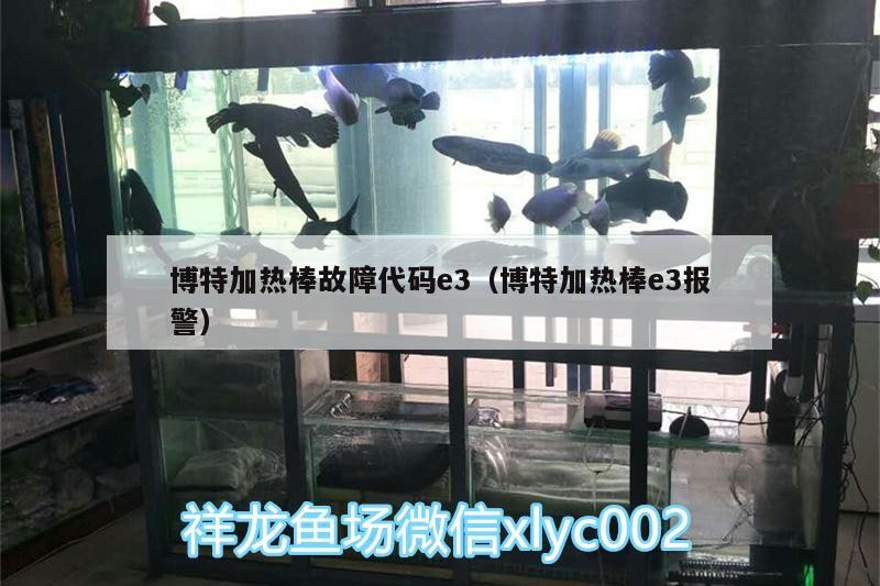 博特加熱棒故障代碼e3（博特加熱棒e3報警）