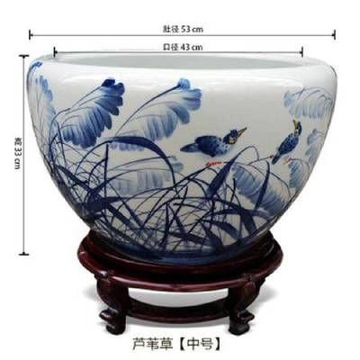 瓷器魚缸圖：景德鎮瓷器陶瓷魚缸圖片