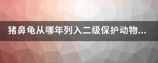 豬鼻龜什么時間被列為國家保護動物的：關于豬鼻龜的介紹
