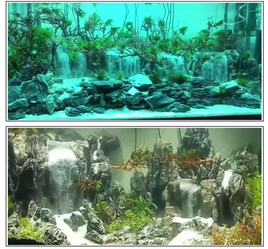 創(chuàng)意造景魚缸 瀑布效果圖：創(chuàng)意造景魚缸瀑布效果圖
