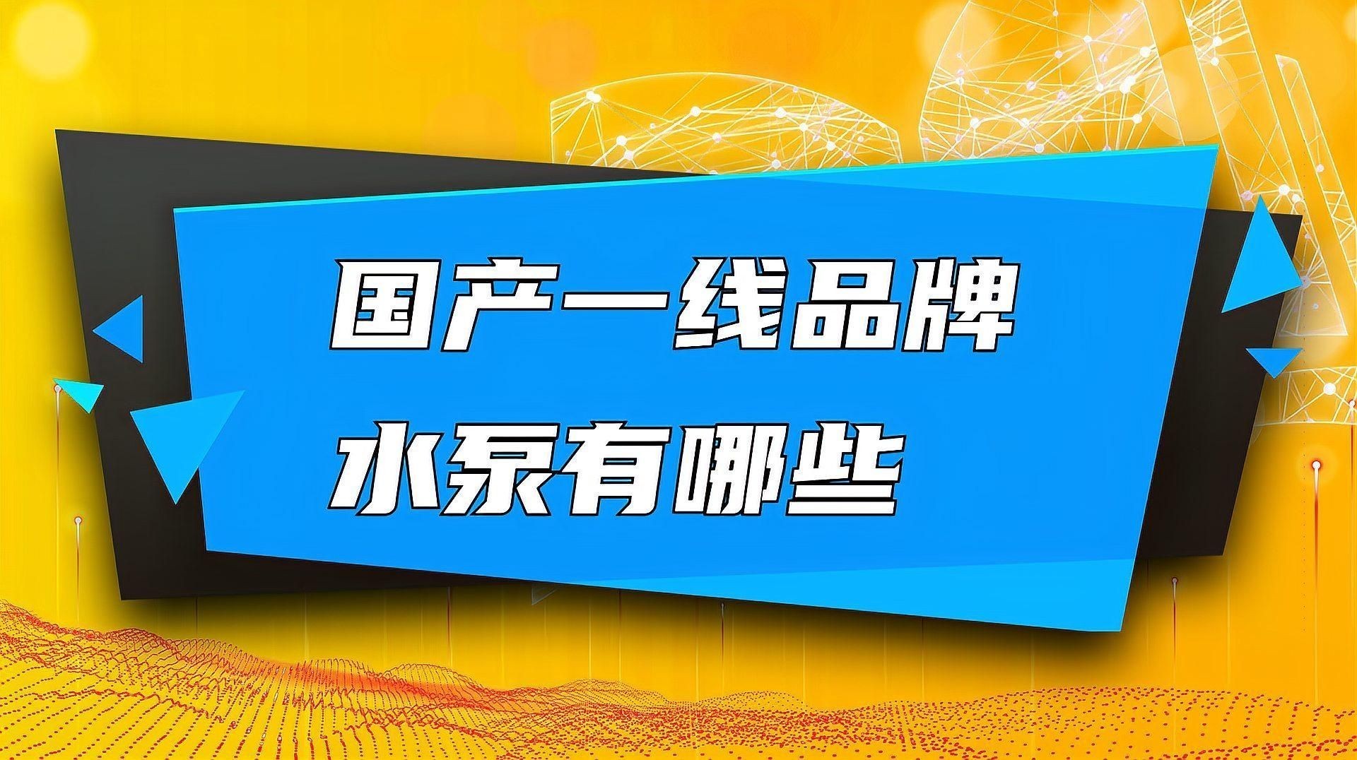 國產一線品牌水泵有哪些
