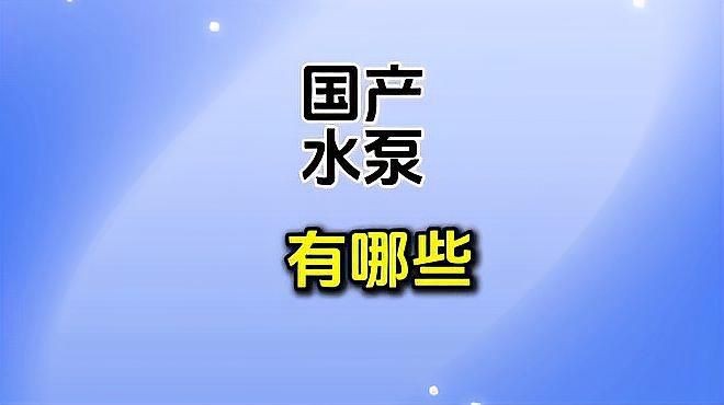 國產一線品牌水泵有哪些