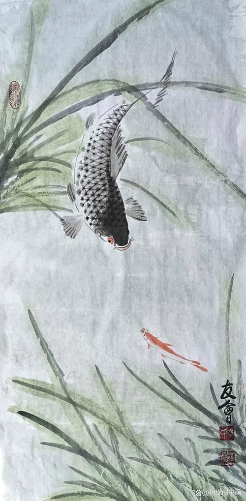 國畫魚圖片大全