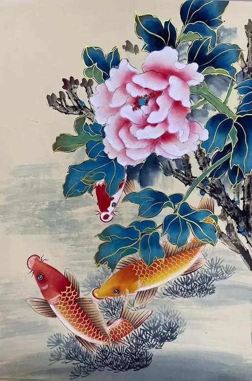 國畫魚圖片大全