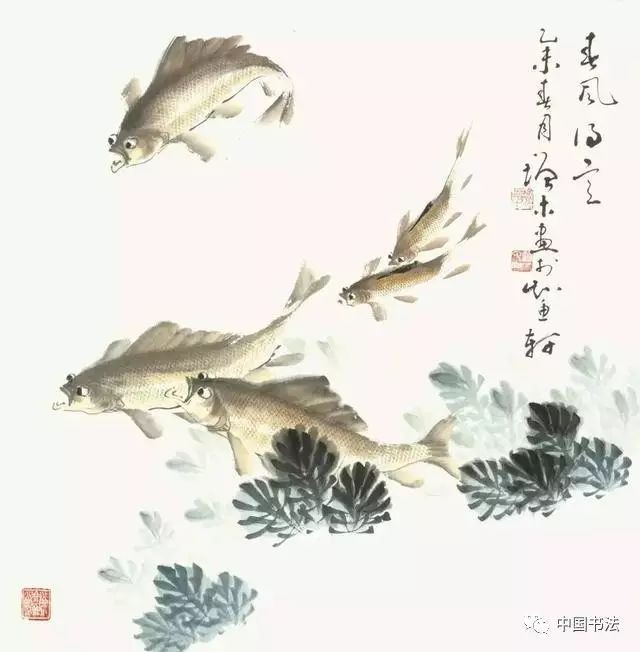 國畫魚寫意，墨趣橫生，國畫寫