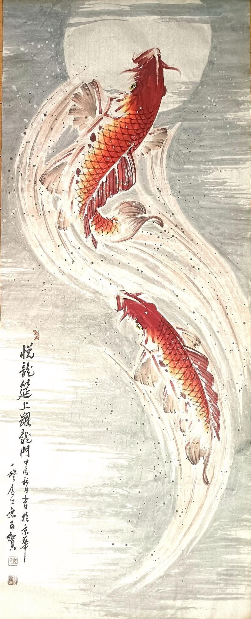 國畫鯉魚圖片大全，國畫鯉魚藝術鑒賞，經典作品與高清
