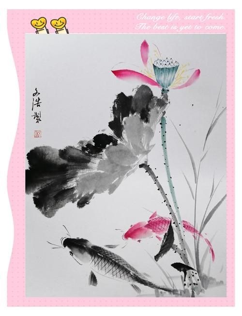 國畫鯉魚圖片大全，國畫鯉魚藝術鑒賞，經典作品與高清