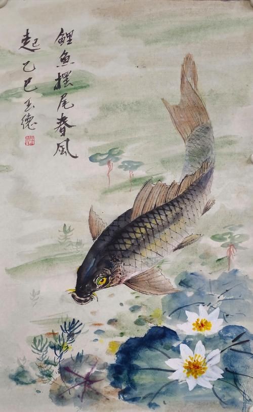 國畫鯉魚圖片大全，國畫鯉魚藝術鑒賞，經典作品與高清