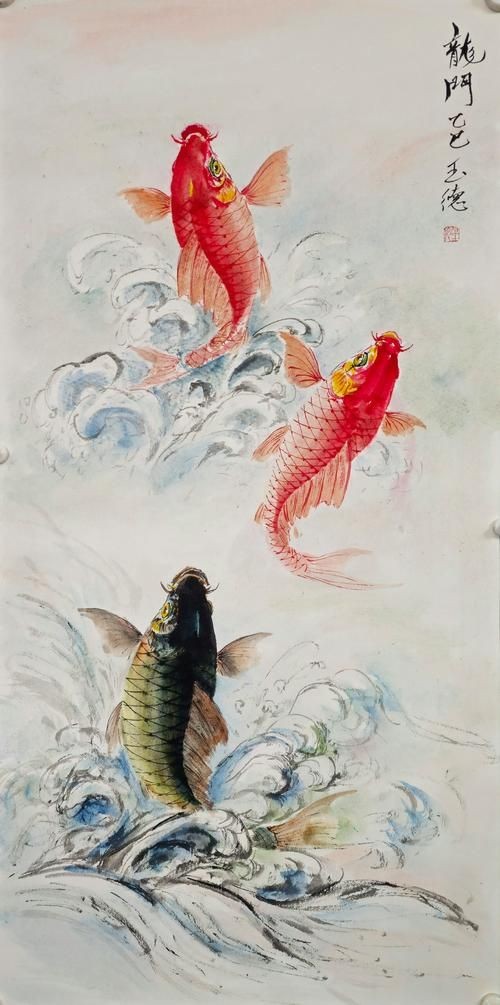 國畫鯉魚圖片大全，國畫鯉魚藝術鑒賞，經典作品與高清