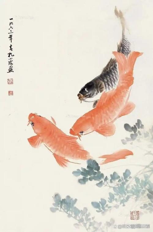 國畫鯉魚圖片大全，國畫鯉魚藝術鑒賞，經典作品與高清