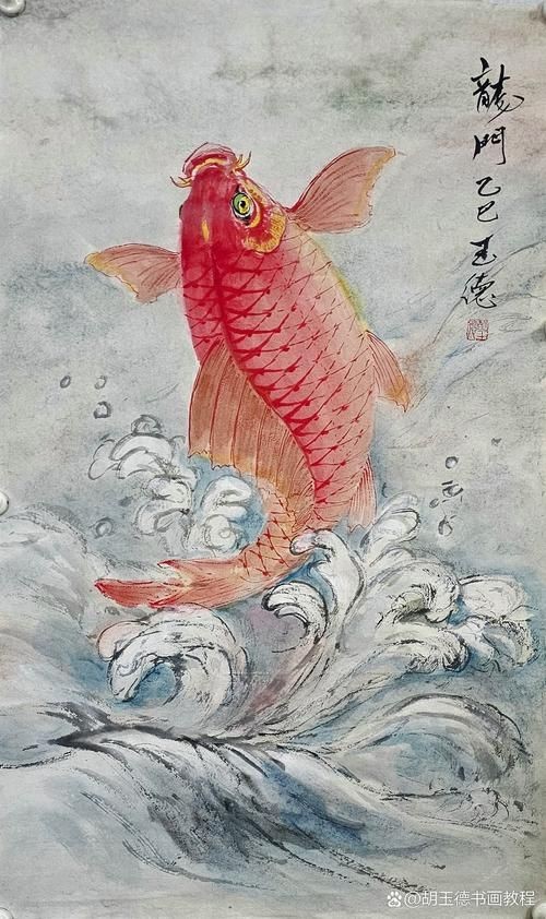 國畫鯉魚圖片大全，國畫鯉魚藝術鑒賞，經典作品與高清