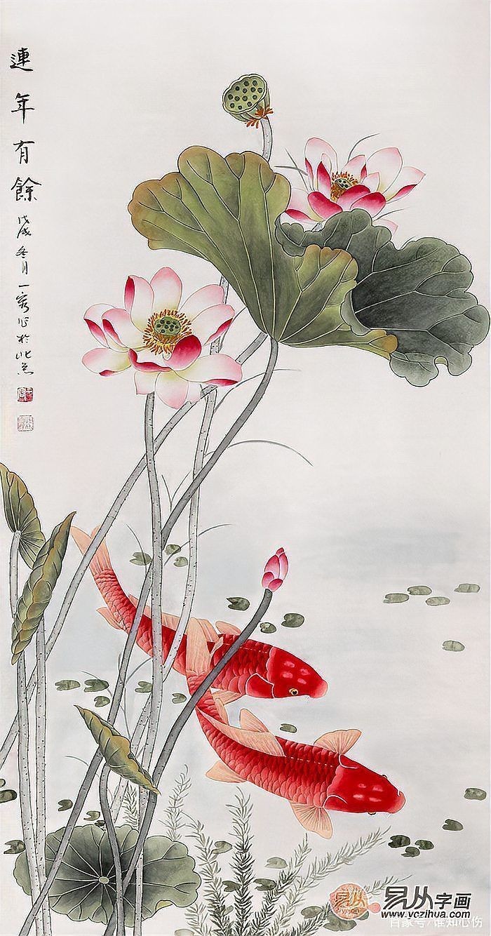 國畫鯉魚圖片大全，國畫鯉魚藝術鑒賞，經典作品與高清
