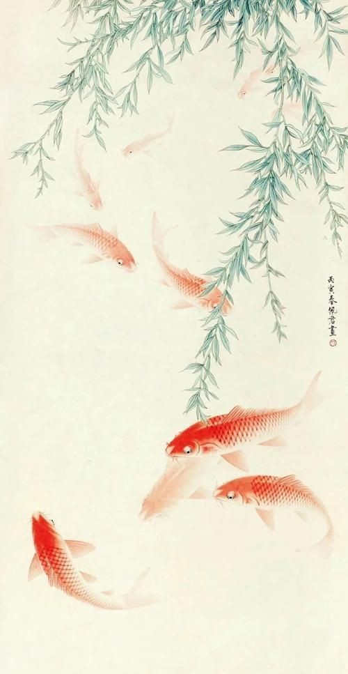 國畫鯉魚圖片大全，國畫鯉魚藝術鑒賞，經典作品與高清
