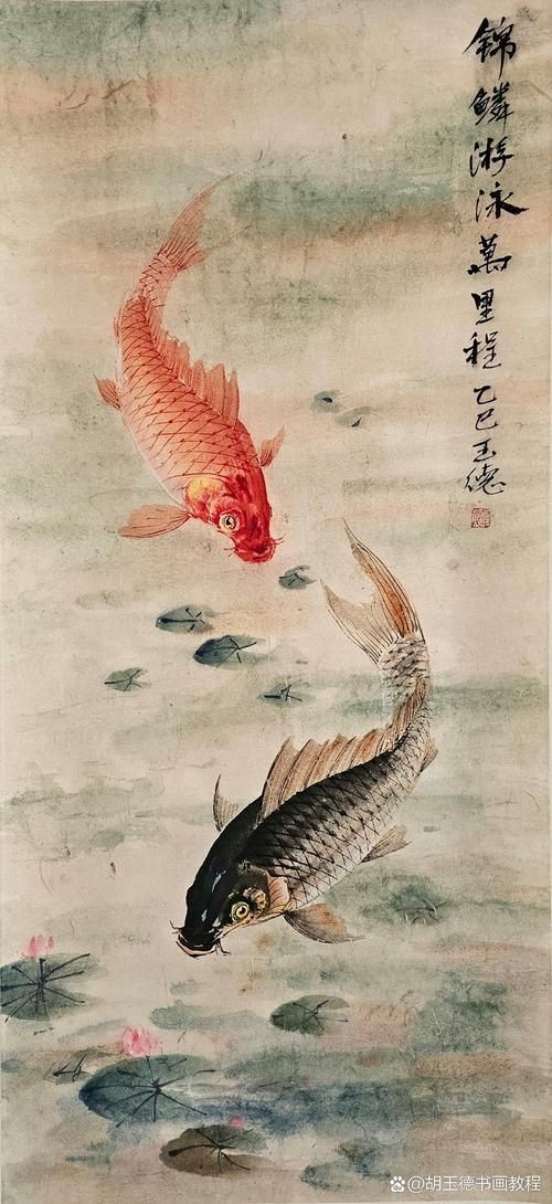 國畫鯉魚圖片大全，國畫鯉魚藝術鑒賞，經典作品與高清