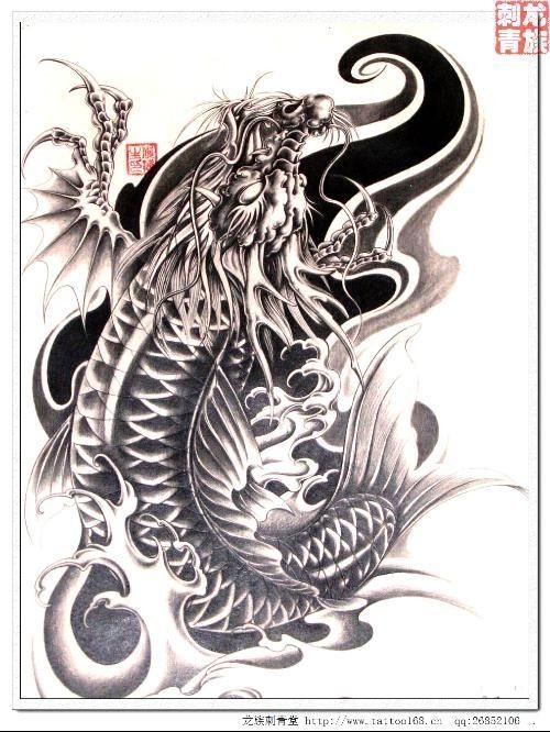 好看的龍魚紋身圖片，驚艷視覺！高人氣龍魚紋身