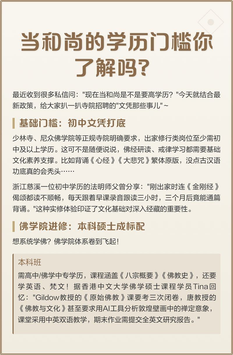 和尚要什么文憑，和尚為何無需文憑？論修行與世俗