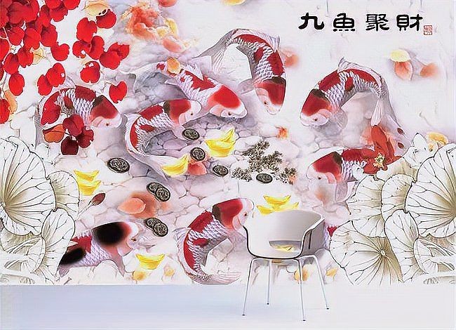 九條魚掛在什么位置好：九魚圖懸掛九魚圖風水布局，九魚圖風水布局需注意