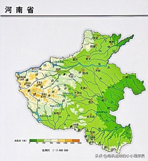 河南省水系圖：全國唯一一個橫跨長江、黃河、淮河、海河四大流域的省