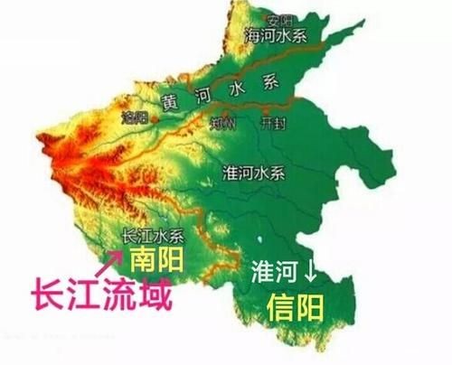 河南省水系圖：全國唯一一個橫跨長江、黃河、淮河、海河四大流域的省