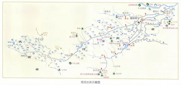 河南省水系圖：全國唯一一個橫跨長江、黃河、淮河、海河四大流域的省