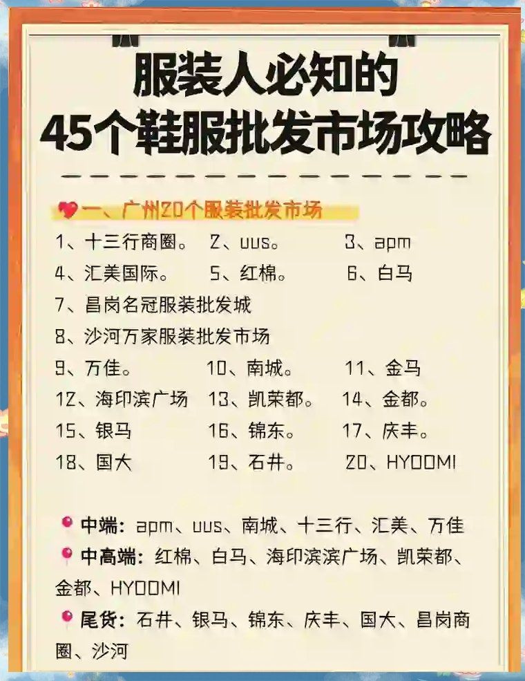 廣州各批發市場一覽表：廣州45個批發市場拿貨全攻略，