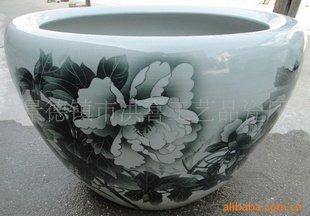 景德鎮魚缸店：北京景德鎮陶瓷魚缸養魚盆桌面擺件太治愈了淘寶網