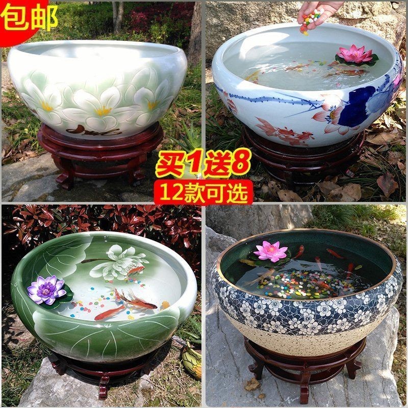 景德鎮魚缸店：北京景德鎮陶瓷魚缸養魚盆桌面擺件太治愈了淘寶網