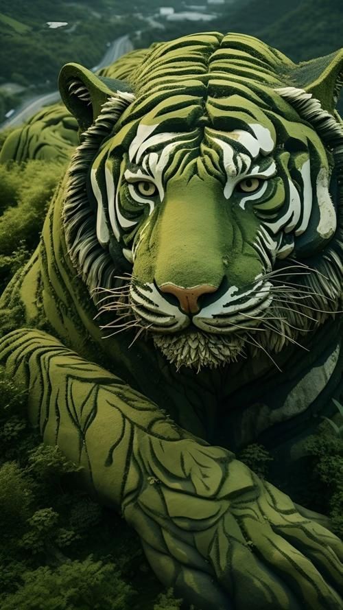 綠色的老虎圖片|綠色的老虎
