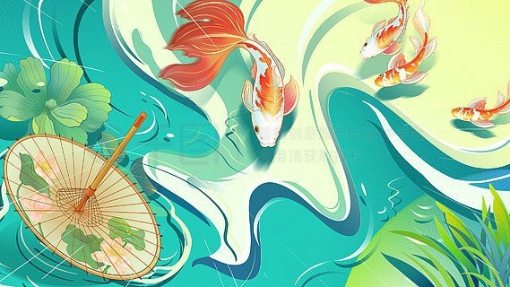 錦鯉魚水塘3D動態壁紙|錦鯉魚水塘3d動態壁紙