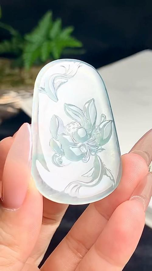 翡翠荷花魚圖案大全【淘寶網，糯冰種荷花魚翡翠吊墜讓我驚艷了整個夏天】