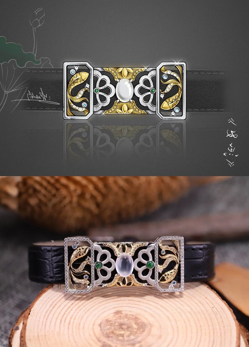 翡翠荷花魚圖案大全【淘寶網，糯冰種荷花魚翡翠吊墜讓我驚艷了整個夏天】