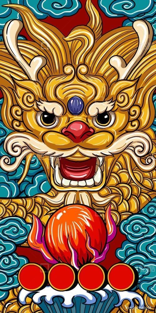 國潮風格的金龍插畫有哪些？【國潮風格的金龍插畫融合了傳統與現代元素，展現出獨特魅力】