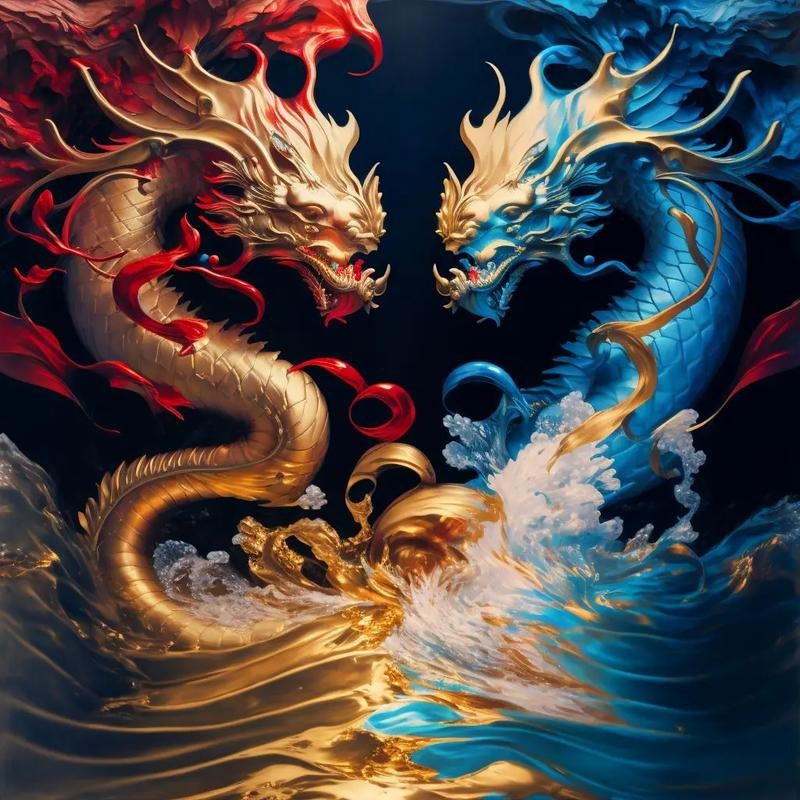 能提供幾張道之雙龍圖片嗎？【“道之雙龍”的概念融合了哲學與想象的邊界】