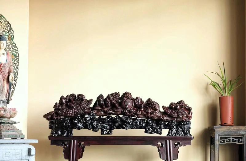 根雕260高的九龍擺件【九龍根雕擺件鑒賞，九龍根雕藝術(shù)的巔峰之作令人嘆為觀止】