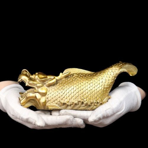 純銅龍頭魚擺件圖片