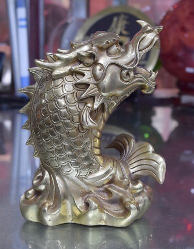 純銅龍頭魚擺件圖片