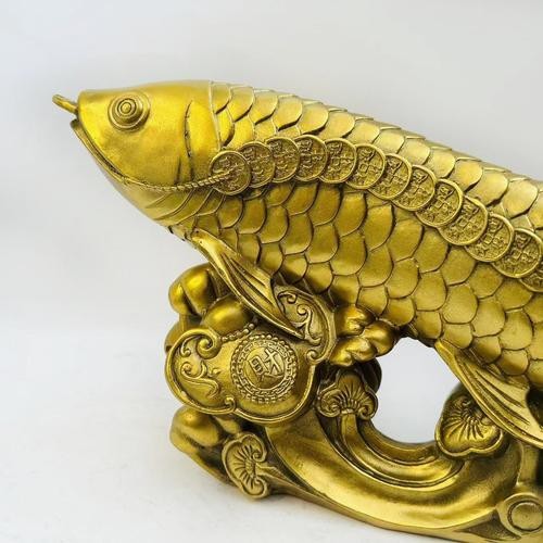純銅龍頭魚擺件圖片