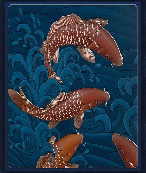紅龍魚金龍魚壁畫圖片