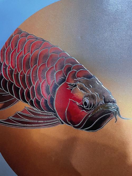 紅龍魚金龍魚壁畫圖片